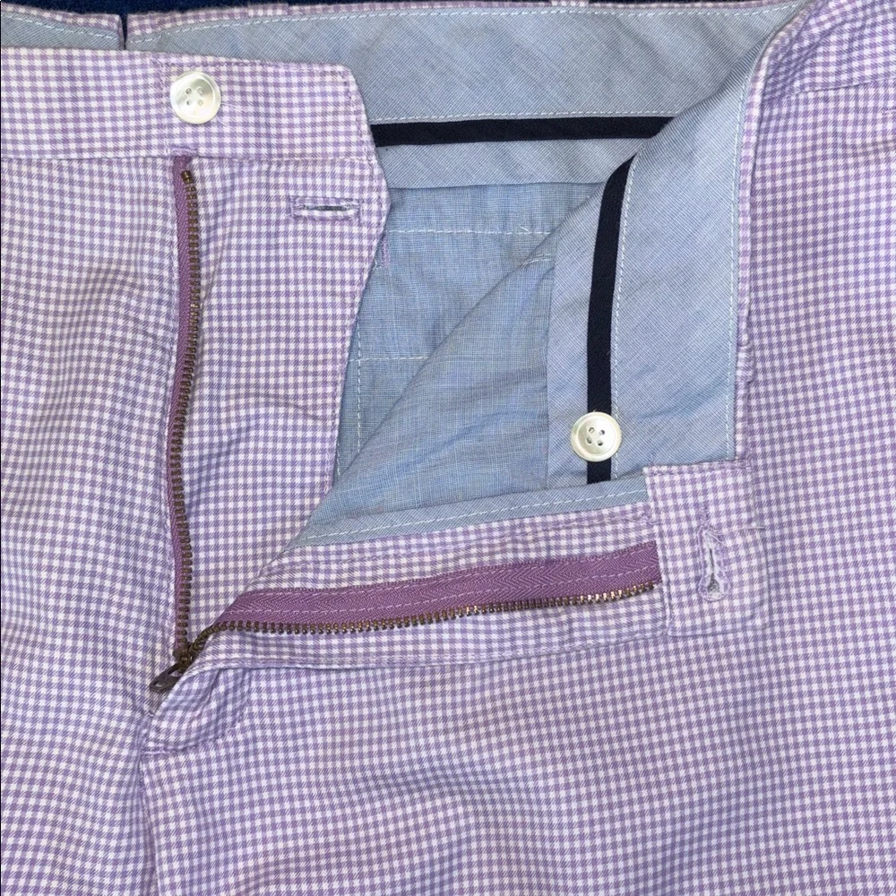 Polo Ralph Lauren Lavender Micro Gingham/Checkered Slim Fit 5 Pocket Short W/36